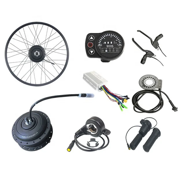 Ready to ship 26 inch 28 inch 36v 48v 250w 350w 500w 750w brushless geared front wheel hub motor bike conversion kit for ebike