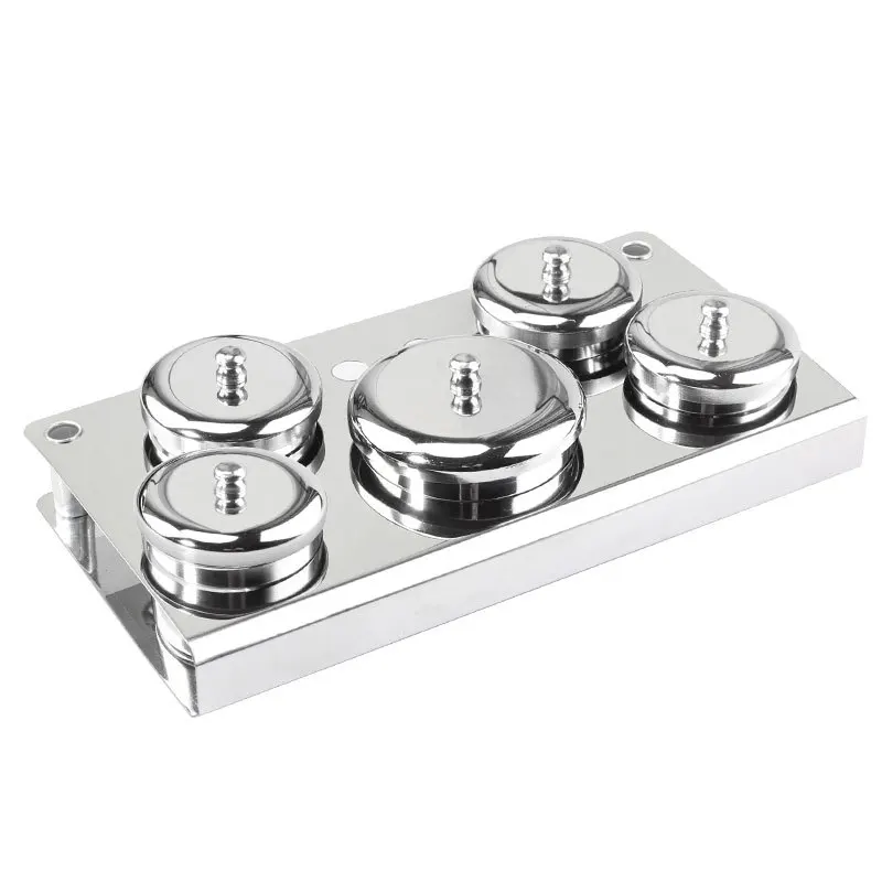 

Fast Shipping 5Pcs Stainless Steel Manicure Acrylic Powder and Liquid Container Jar with Lids Nail Art Equipment Cup Bowls, Silver