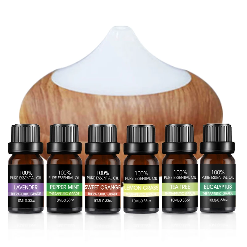 

Essential Oils Top 6 Gift Set Pure Essential Oils for Diffuser, Humidifier, Massage, Aromatherapy, Skin & Hair Care