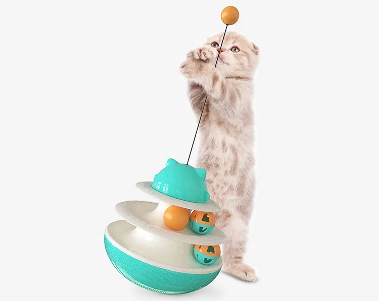 

Tumbler ball ring bell toy 2021 Hot sell Best Seller Of Tracks Wobble Cat Puzzle Toy teaser cat toy