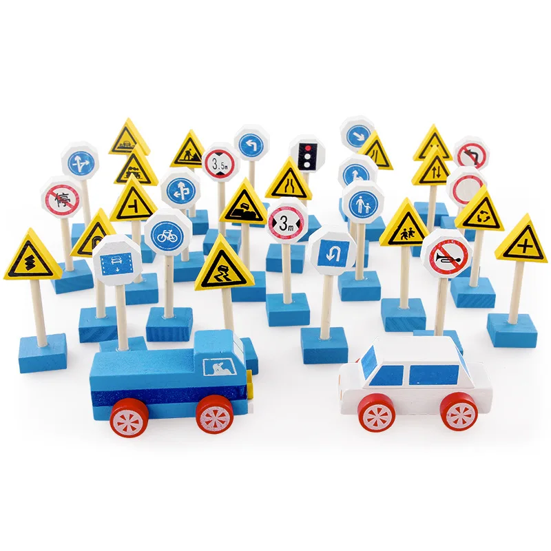 

Traffic Sign Building Blocks Building Blocks Toy Wooden Street Road Traffic Sign Building Blocks Handicraft Kids Education Toy
