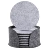 8 pieces Pack Two Colors Felt Drink Coasters with Holder for Protecting Furnitures