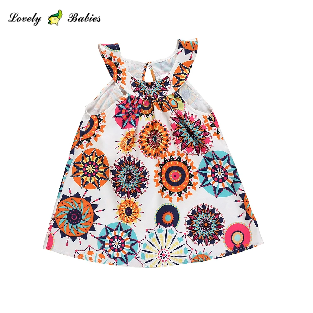 

cotton striped summer dresses for kids European and American girls sleeveless floral dress, Available customized