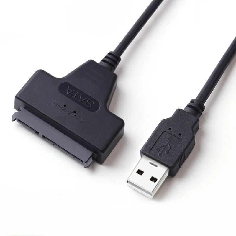 

USB2.0 to SATA 15+7 pin Cable Adapter 22pin sata cable for 2.5 inch HDD SSD Hard Disk Drive cable with indicator, Black