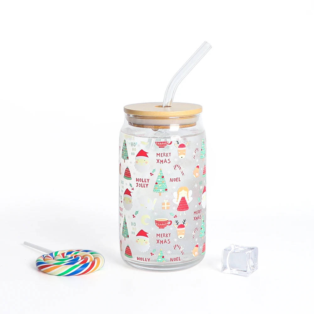 

Strawberruy lemons santa xmas mug cover saucer glass cups with straw bamboo lid plain, Transparent clear