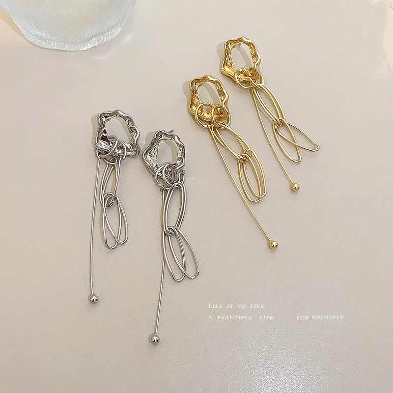 

fashion korean irregular drop chain link earrings