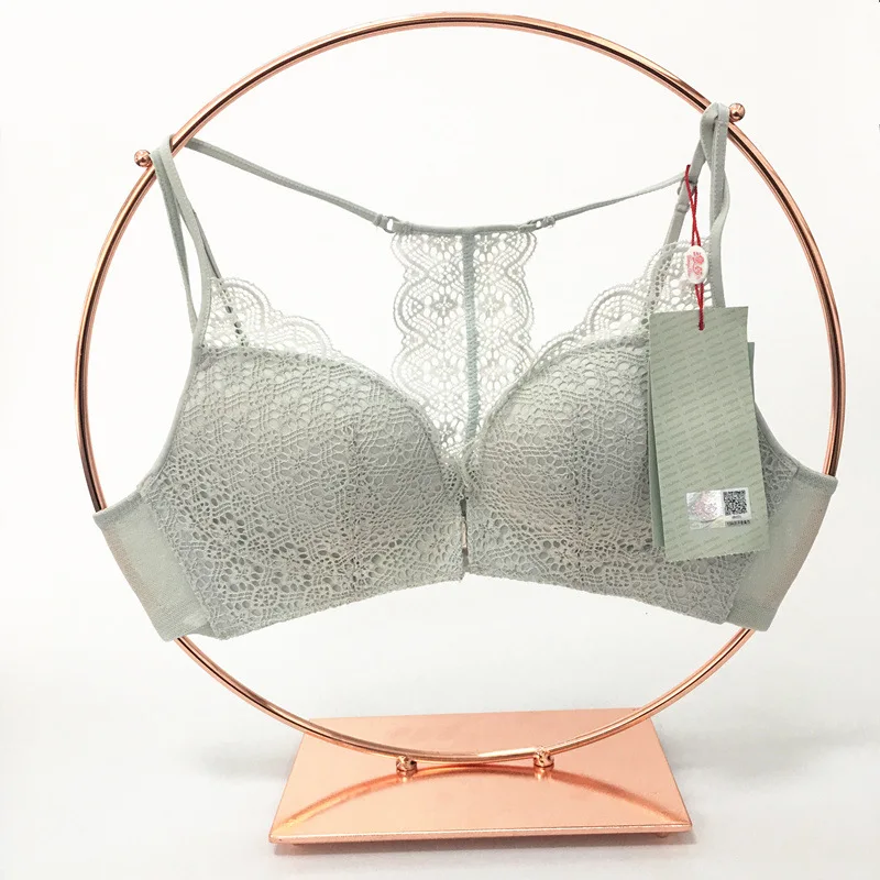 

Custom metal lingerie hanger store bra shelf round shelf underwear display rack, Rose gold