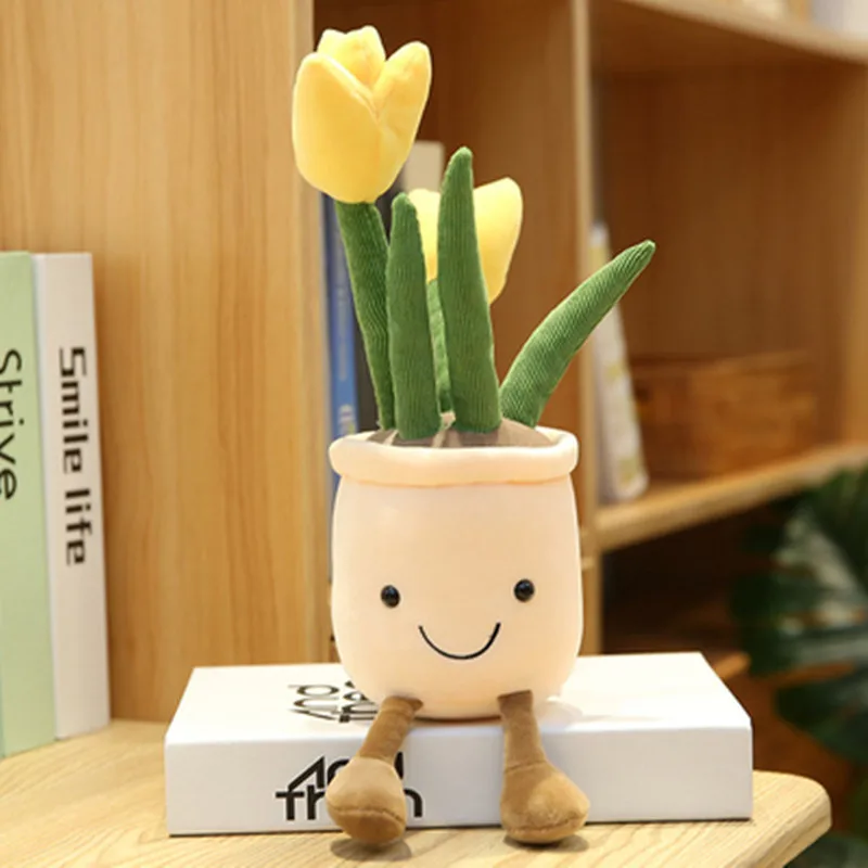 

Lovely Stuffed Soft Tulip Plant Doll Simulation Decoration Plush Succulent Plant Pluah Pillow Flower Toy