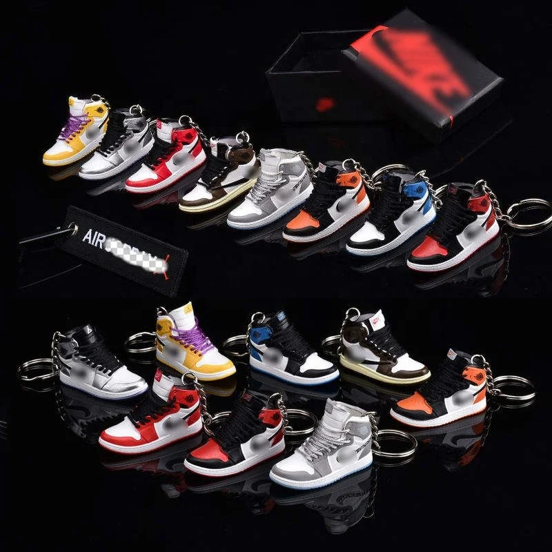 

Yiwu Manufacturer Wholesale PVC Rubber 3D Gym Athletic Sport Footwear Casual Shoes Keychains Plastic Mini Sneaker Key Ring Chain