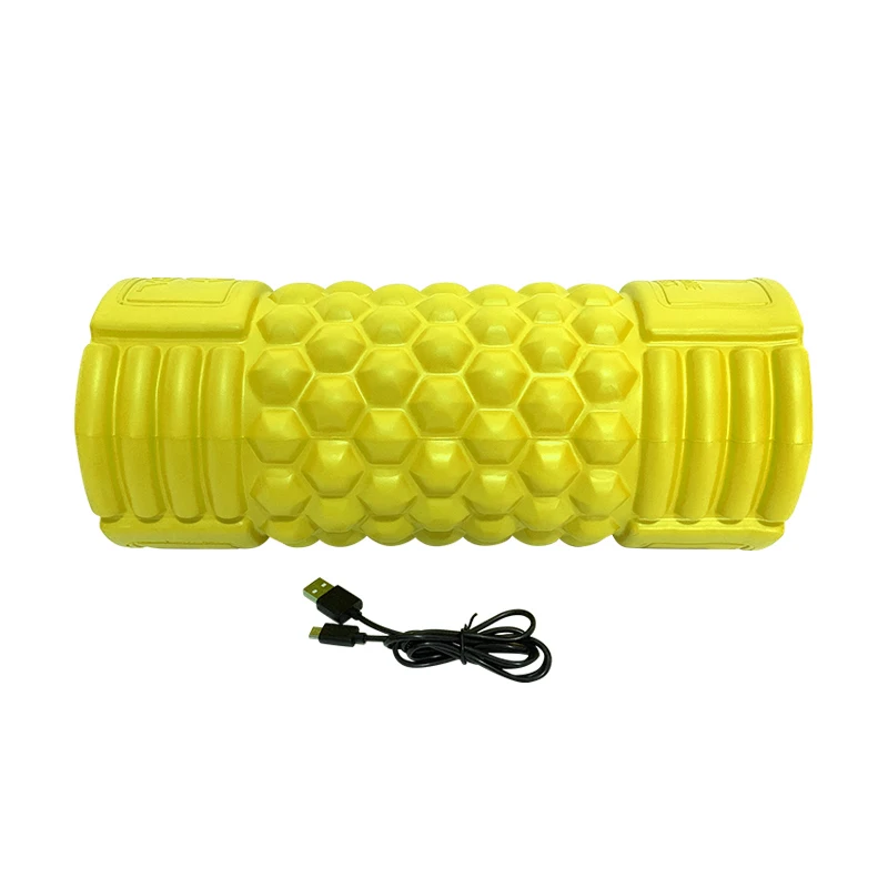 

wholesale manufacture massager fitness density workout eva 60cm colorful vibrating paint yoga foam roller, Yellow