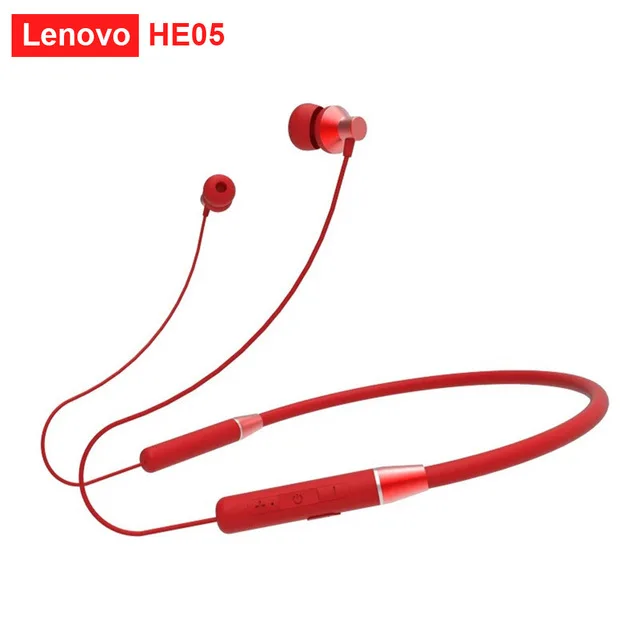 

Original Lenovo HE05 BT V5.0 Stereo Sports Magnetic Headphones Sports Running IPX5 Waterproof Neckband Wireless headphones, Black