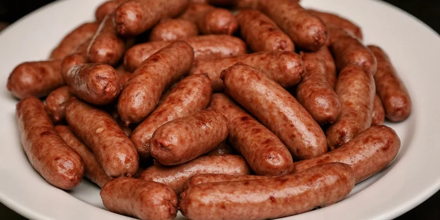 Platter of spiced venison sausages with side dishes