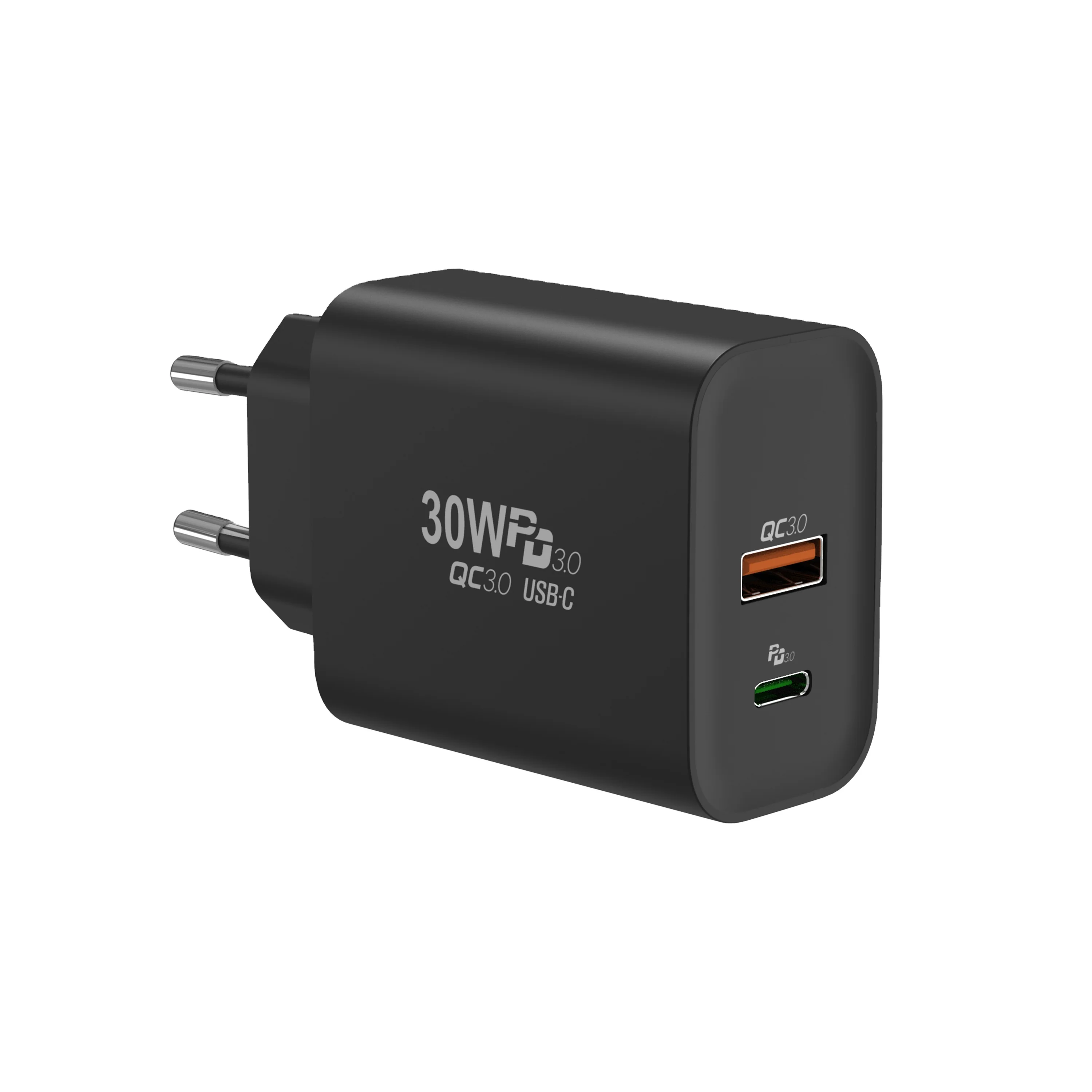 

New Arrival Fast EU Plug QC 3.0 5V 3A 9V 3A 12V 2.5A 15V 2A 20V PD 30W Wall Charger For iphone
