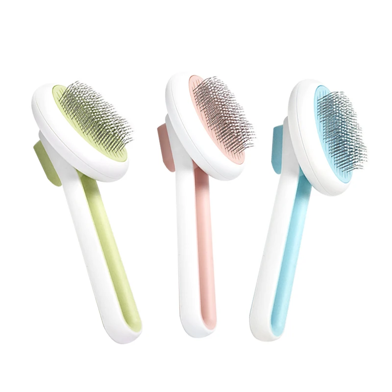 

2020 new arrivals Pet Grooming Brush Self Cleaning Dog Cat Brush Remove Dog Hairs Pet Comb, Blue,pink,green