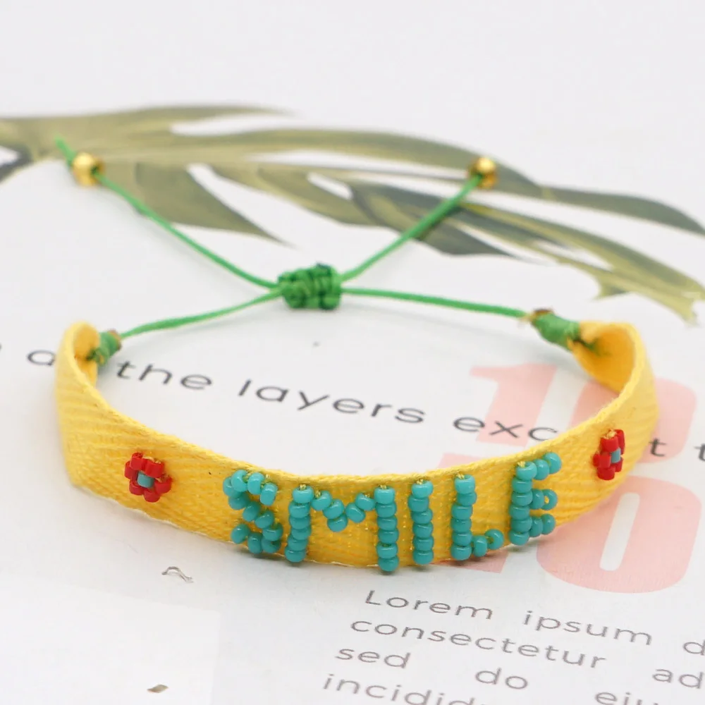 

Go2boho Letter Bracelet Cloth Braid Jewelry For Children Gifts Cute Beautiful Jewellery Miyuki 2021 Spring Flower Bracelets, Blue