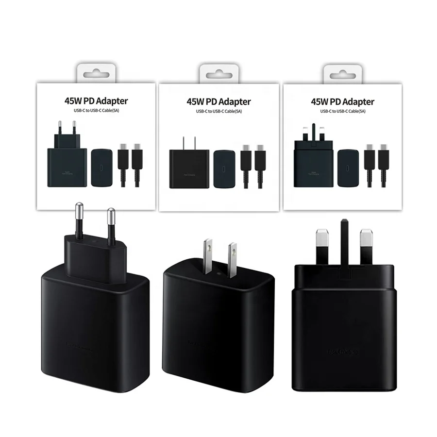 EU US UK 45W PD Type-c super Fast Charger  45W USB C Wall  Quick Charging Charger  for Samsung Galaxy S21 S22 Note20  Chargers