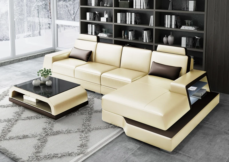 Hot sell leather small living room corner sofa sets european design