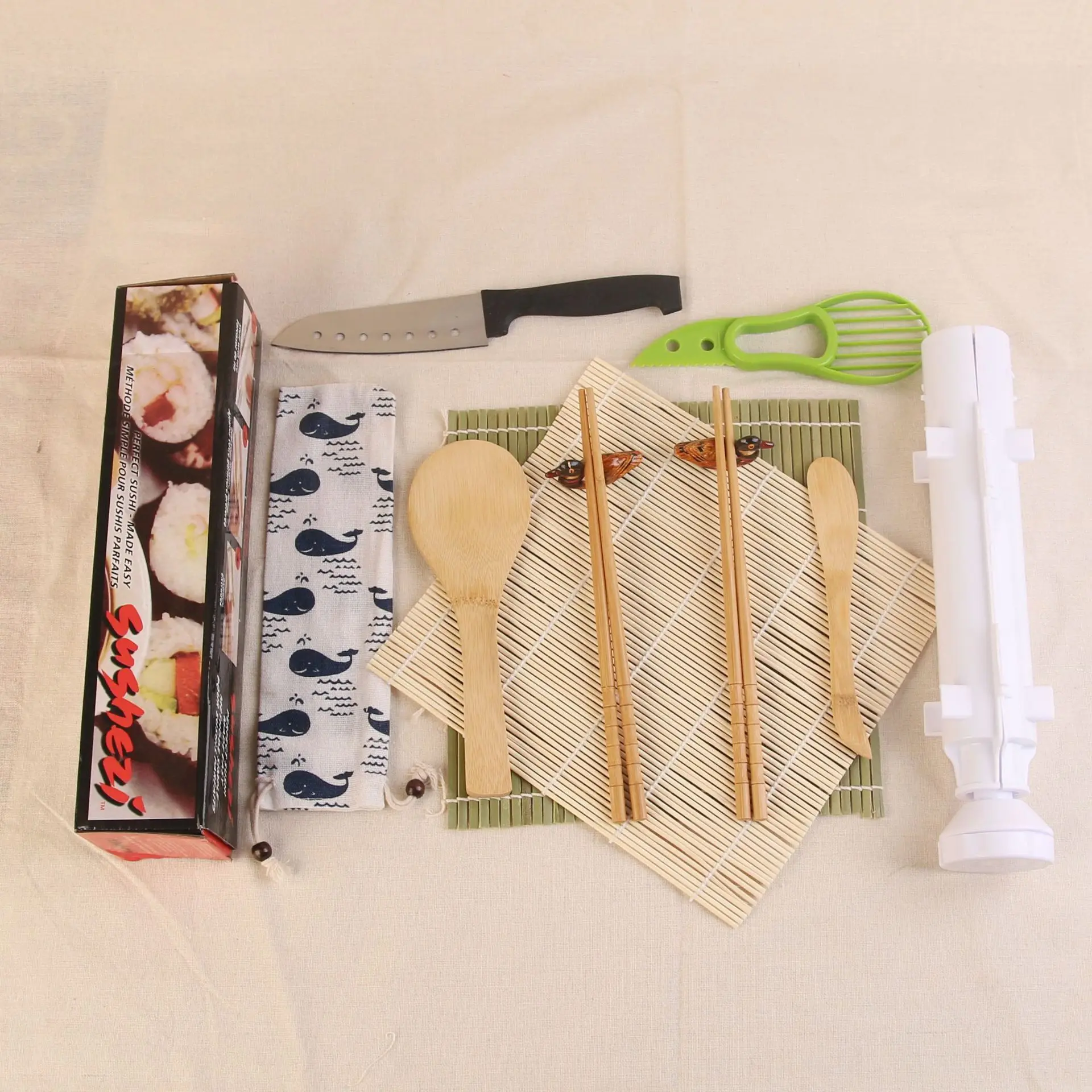 

Bamboo Sushi Making Kit Rice Maker DIY Tool Machine Sushi Mold Maker Set Sushi Making Kit for Beginner