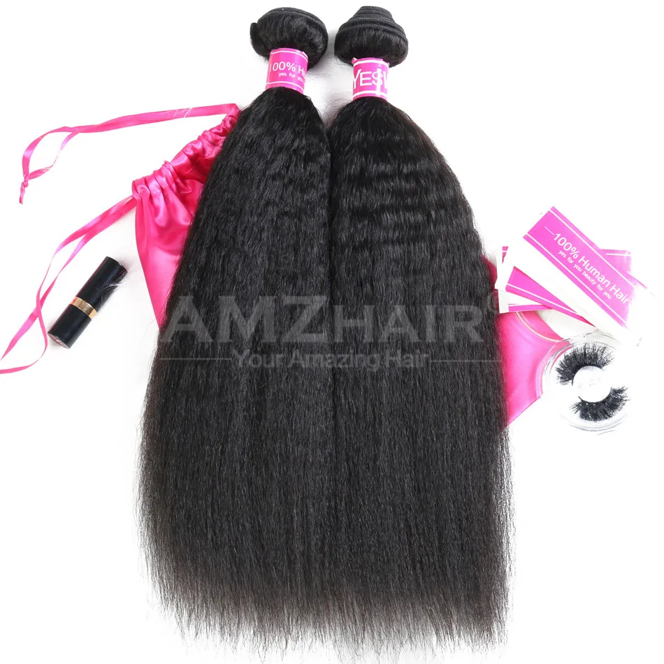 

Amzhair 11A Grade Double Weft Human Hair Weave Wholesale Cheap Mink Peruvian Cuticle Aligned Hair Yaki Straight Extension Bundle