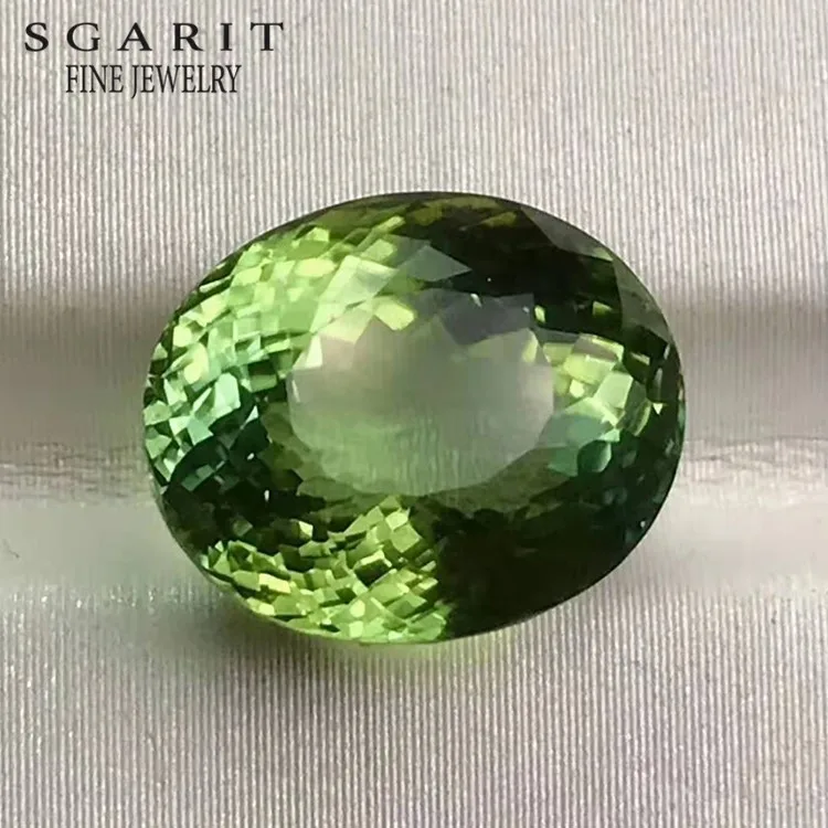 

factory wholesale high quality gemstone finding for jewelry customization 6.78ct natural green tourmaline loose stone