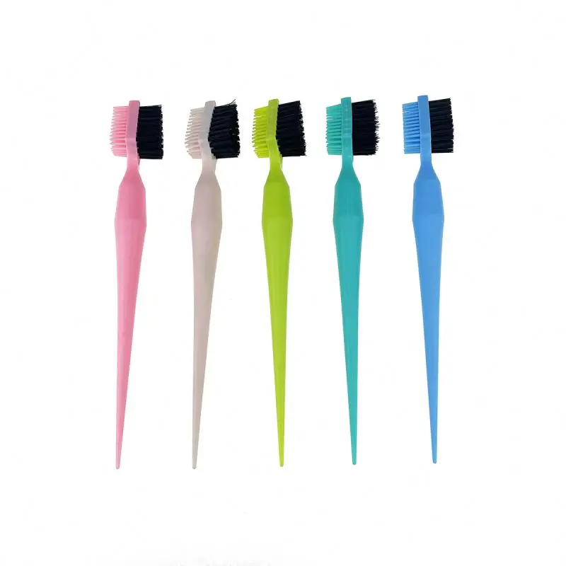 

Private label plastic boar bristle eyebrow dressing styling brush double sided colorful edge control brush for hair