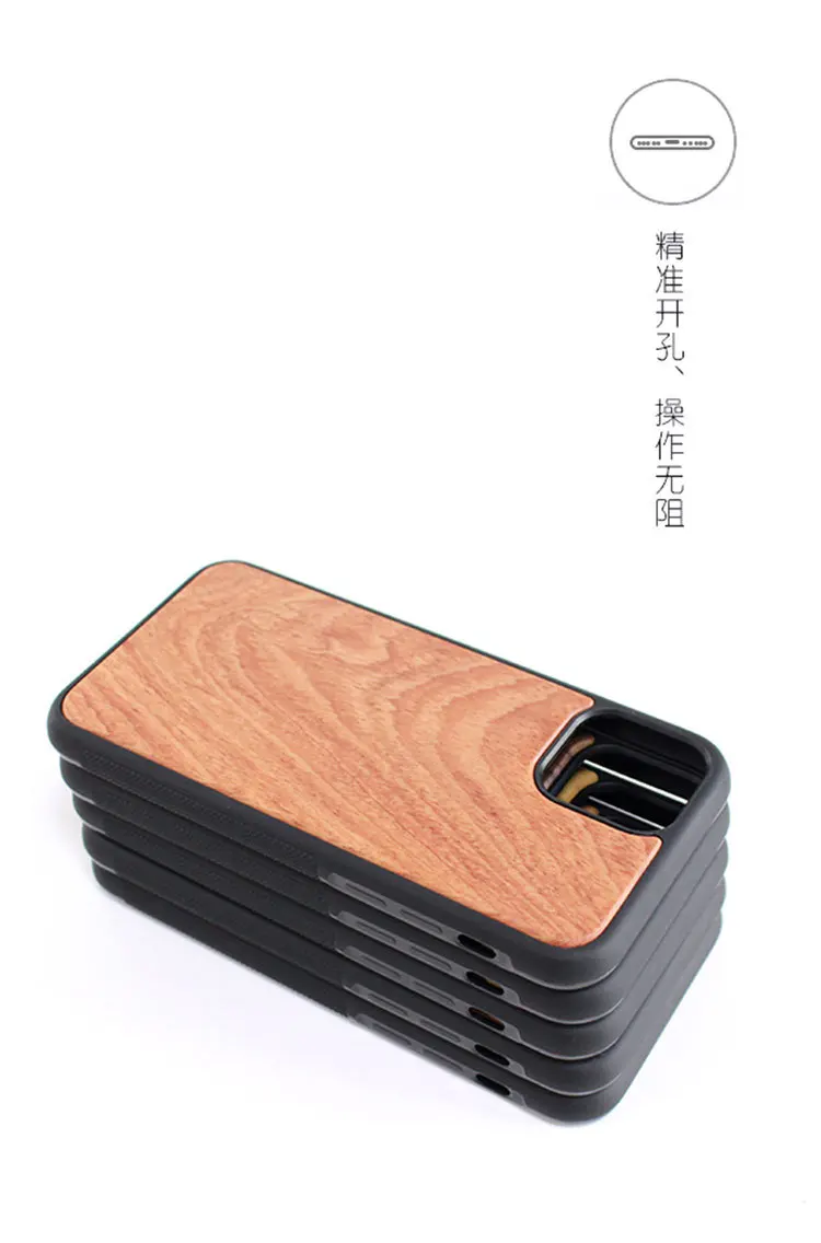 Real wood tpu pc phone case for iphone 11 for iphone 11 pro wood cover case