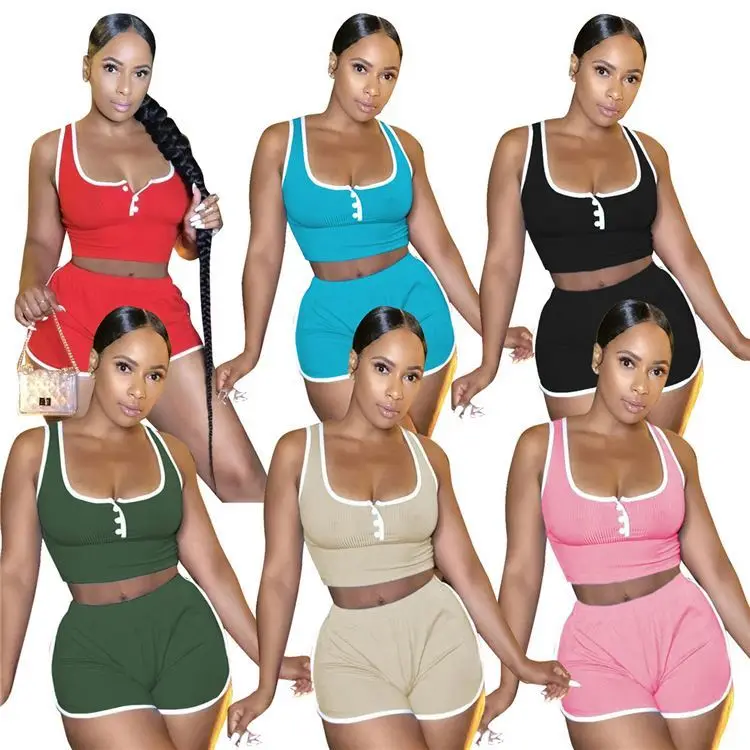 

CATHY New Trendy Crop Top Sports Conjunto de dos piezas para mujer Womens 2 Piece Set Women Clothing Two Piece Set