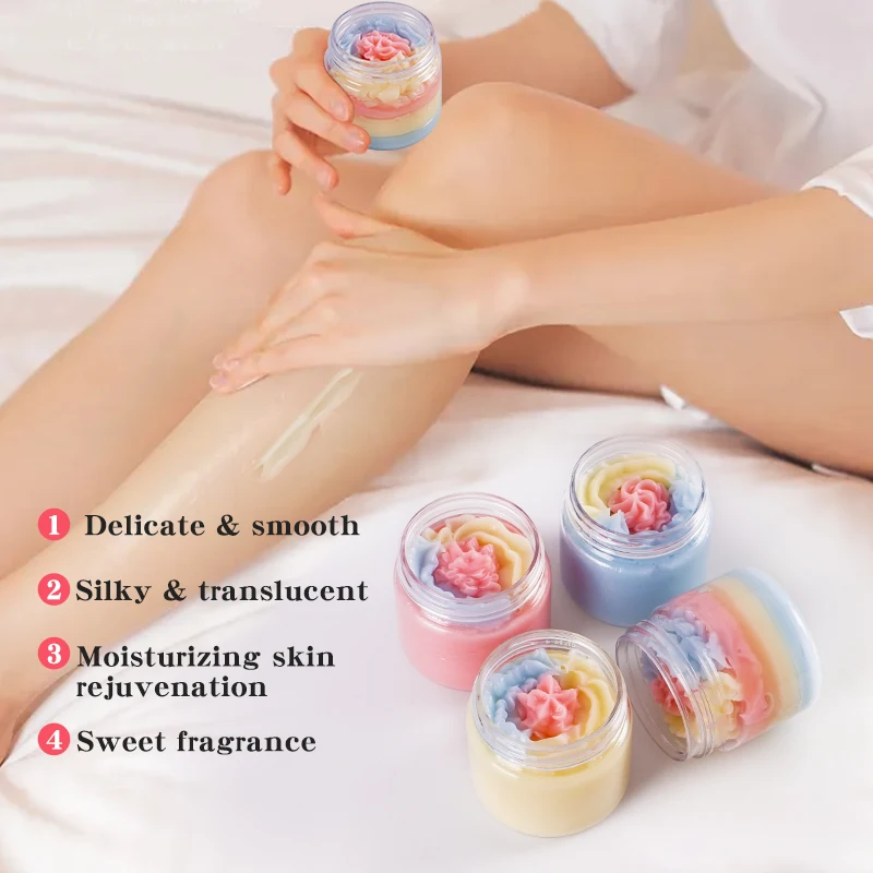 

Wholesale Custom Logo Ice Cream Body Care Moisturizer Nourishing Rainbow Organic Whipped Body Butter