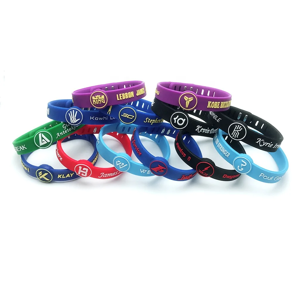 

Wholesale basketball sports silicone promotion gift bracelet customized logo silicone wristband cuff bracelet, Customized colors