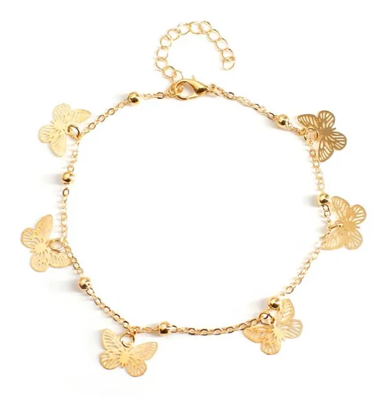 

Stainless Steel Butterfly Anklet Gold Ladies Anklet Wholesale
