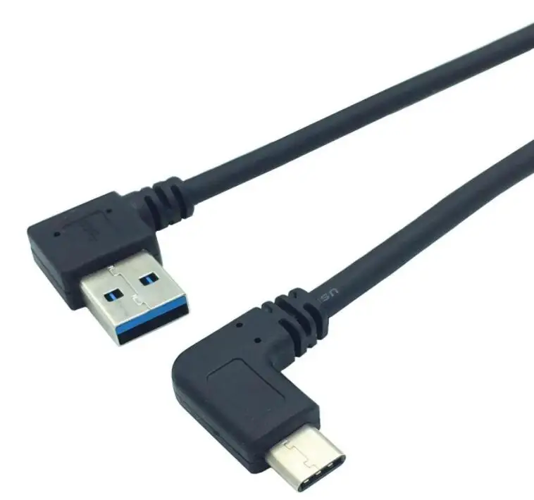 

5Gbps Portable USB Type-C to USB 3.0 Cable 90 Degree Right Angle 25cm for Samsung, Black