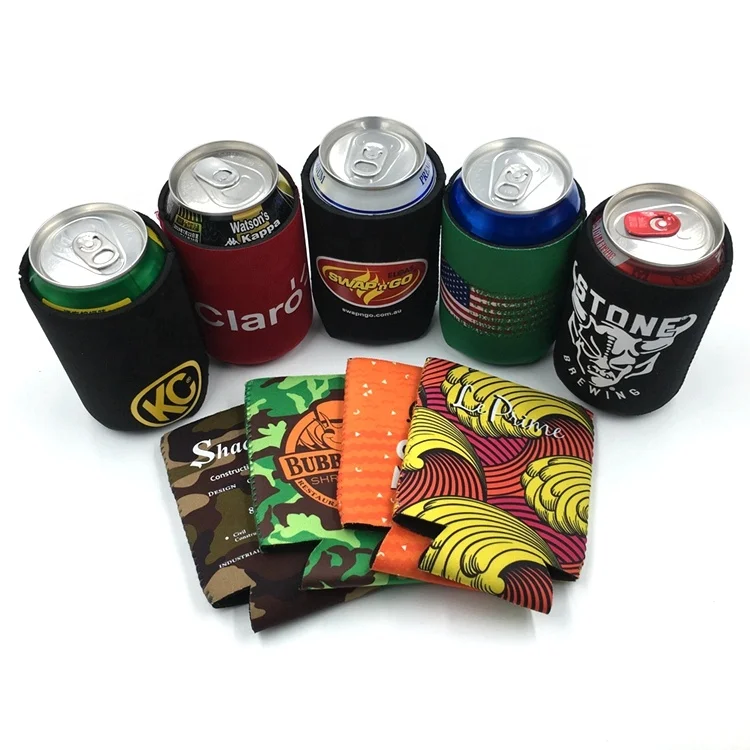
New Fashion 5mm Custom Logo Print Insulated Foam Slim Neoprene Beer Can Cooler Stubby Holder 