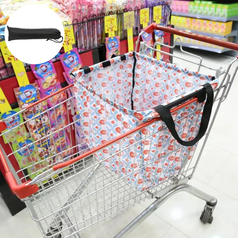 

Reusable Grab Shopping Bag Collapsible Grocery Shopping Tote Bags with Handles Clip on Shopping Cart