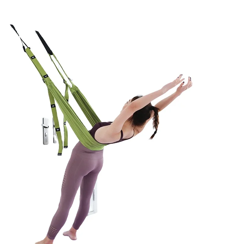 

Stretch training exercise home inverted pull polyester cotton elastic tensile yoga rope, Green, purple, pink