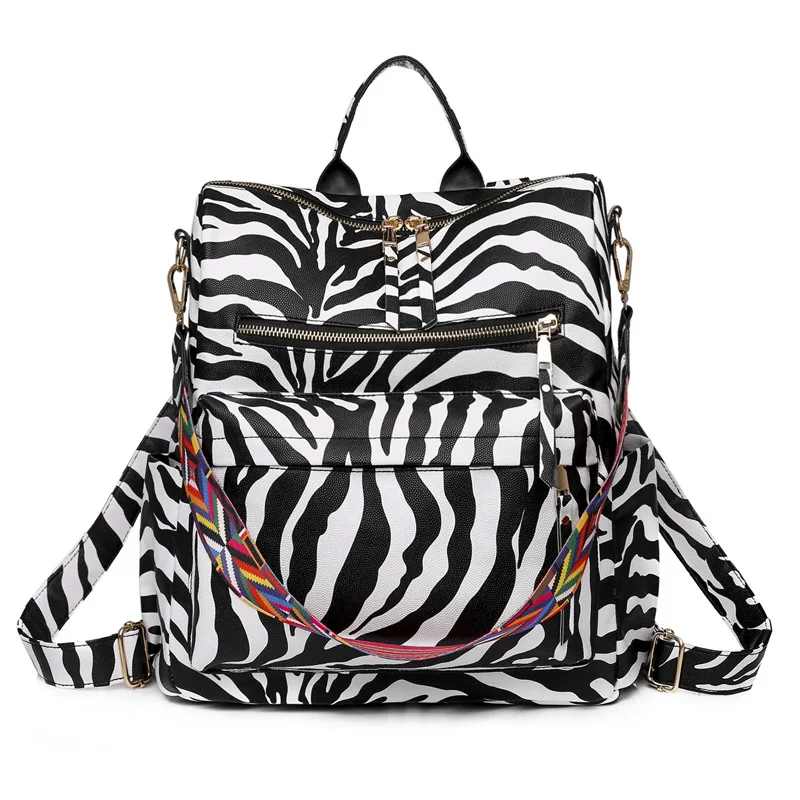 

Cow Prints Backpack Outdoor Travel Leisure Shoulder Tote Bags with Guitar Strap