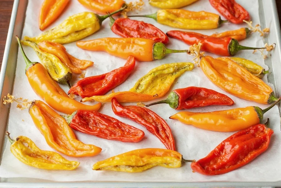 Preparing chili peppers for oven dehydration