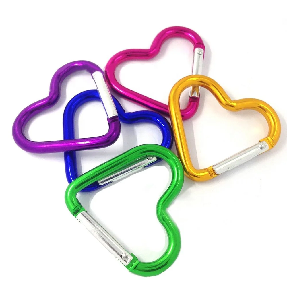 

5Pcs Multicolor Aluminum Alloy Carabiner Heart Round Shaped Keychain Camping Carabiner Lock Hook Buckle Outdoor Climbing Tools, Picture