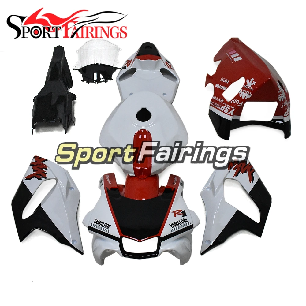 

Red White Fiberglass Racing Fairings Covers For Yamaha YZF1000 R1 2015 2016 2017 2018 2019 Sportbike Bodywork Track Fairing Kit, As pictures shown