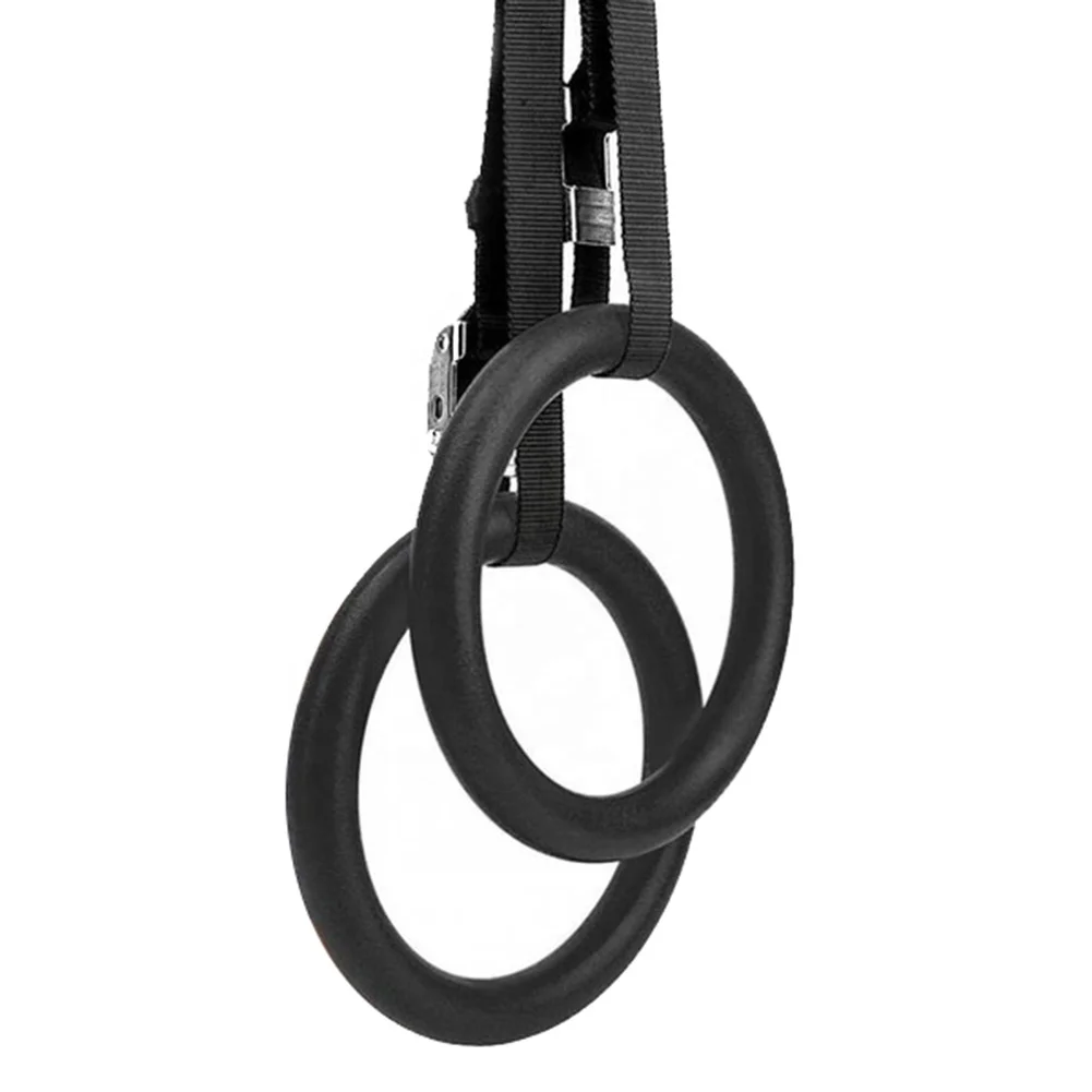 

TY Professional Gymnastics Ring Gym Ring Adjustable Long Buckle Training Home Gym Sports Equipment, Black