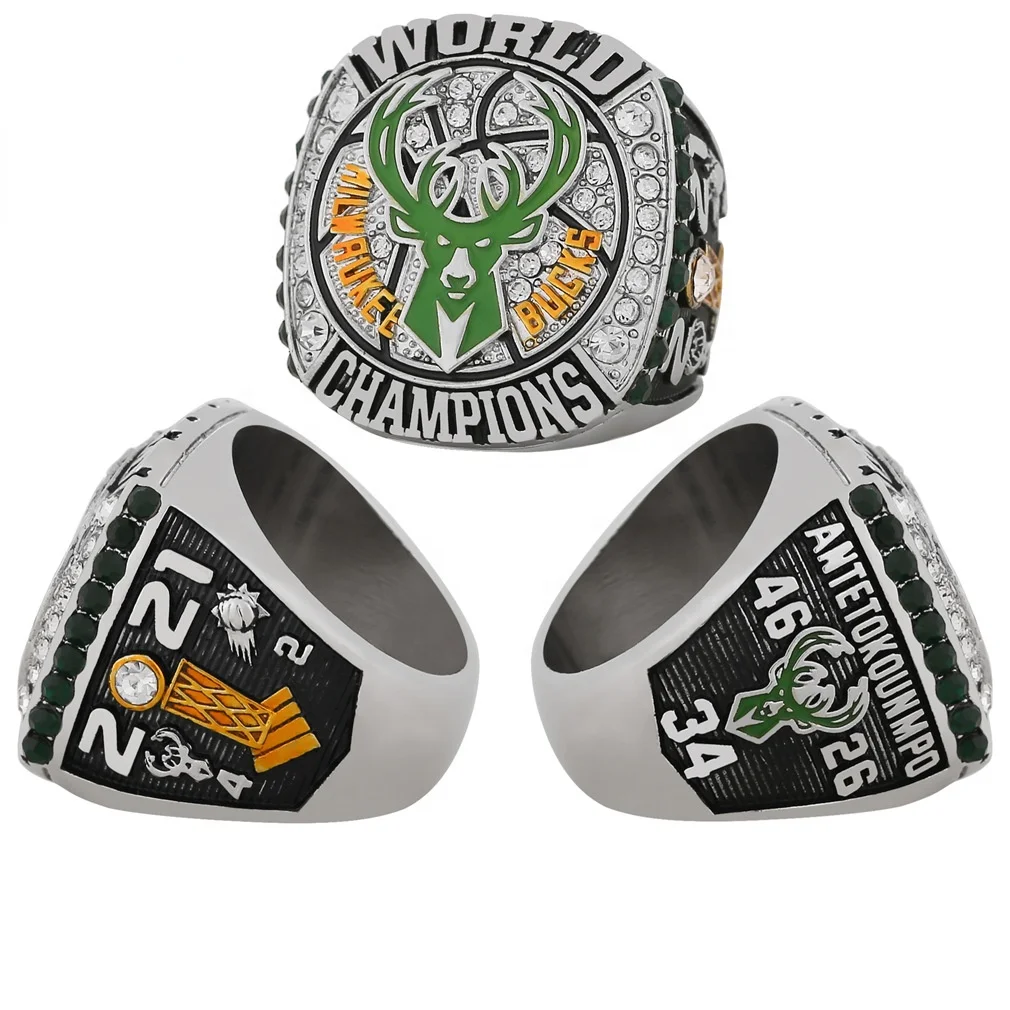 

New basketball 2021 Milwaukee bucks championship rings men jewelry vintage hip hop luxury chunky knuckle rings wholesale