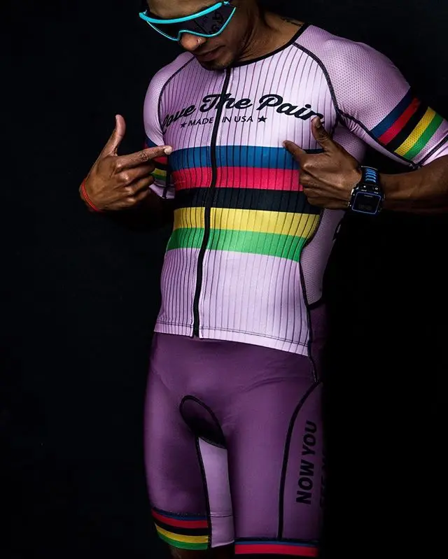 

One Piece Cycling Skinsuit Summer Bike Jumpsuit Custom Speedsuit Cycle Bodysuit Oem Triathlon Tri suit Ciclismo Love The Pain