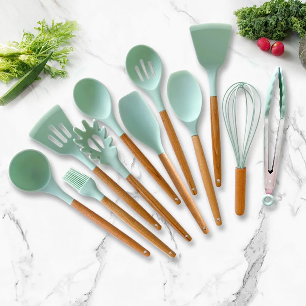

Wholesale heat resistant non-stick baking cooking tools 11 pieces utensil kitchen