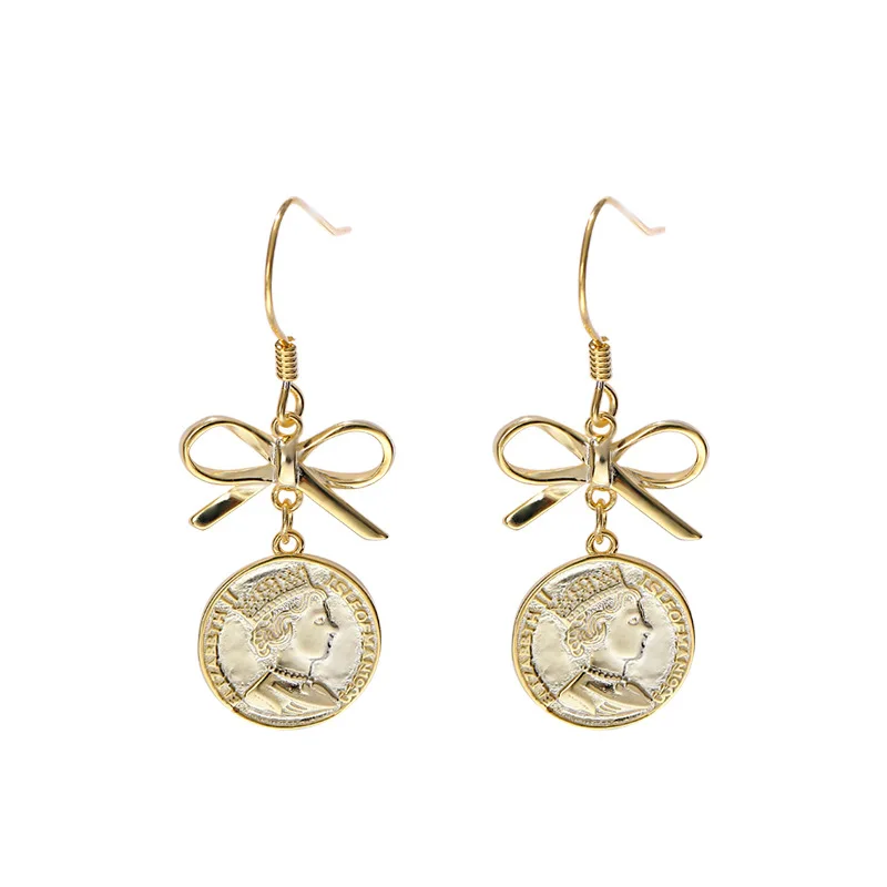 

Wholesale 925 sterling silver 18k gold plated jewelry portrait ear hook drop earrings gifts women