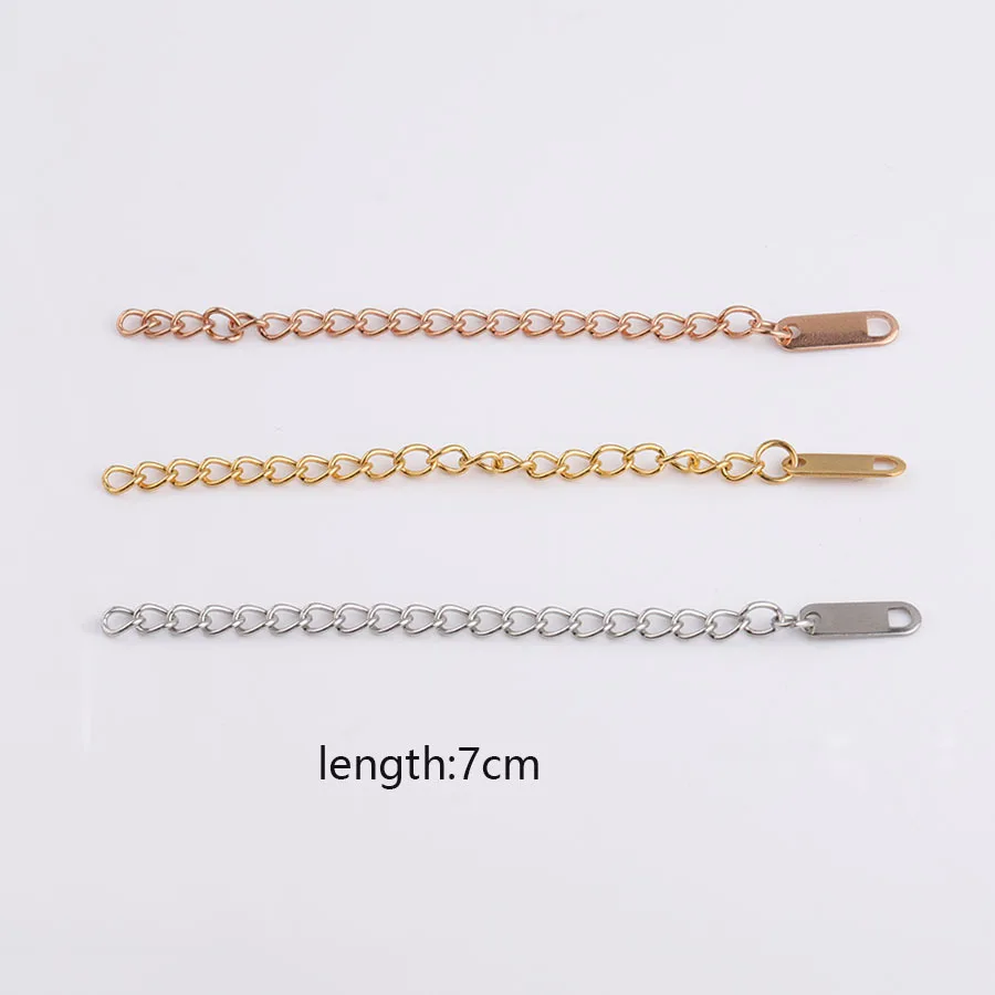 

Popular Stainless Steel Making Accessories 5mm 7cm Link Chain Extender DIY Jewelry Findings, Silver/gold /rose gold plated
