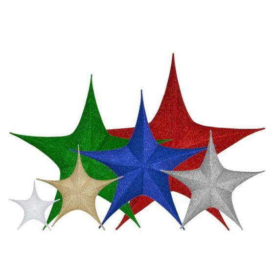 

Hanging ornaments decoration Christmas foldable star for home wall xmas decor stella di natale in tessuto glitterato pieghevole