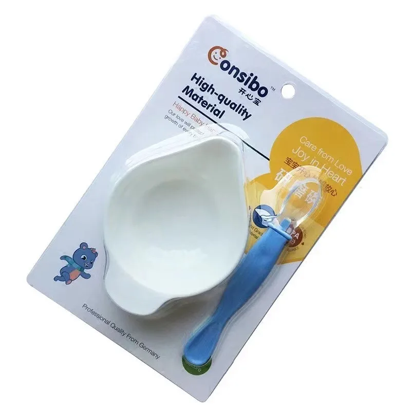 

anti spill baby feeding eating snack food masher grinder bowl with silicone spoon baby bowl with handle