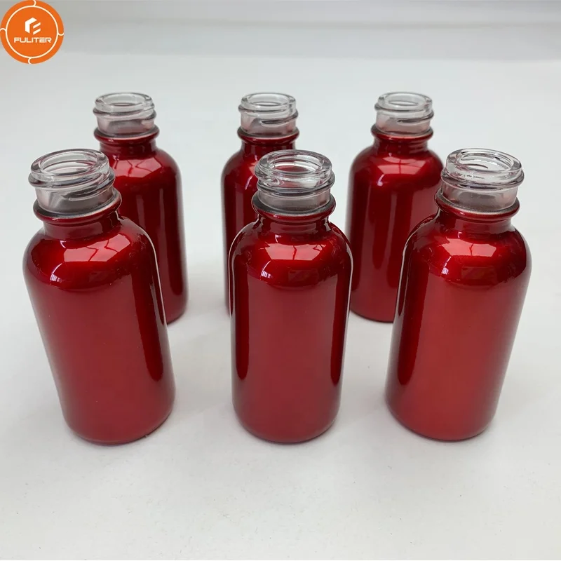 

30ml Luxury Red Boston Round Glass Essential Oil Spray Dropper Cartridge Bottle Without Caps