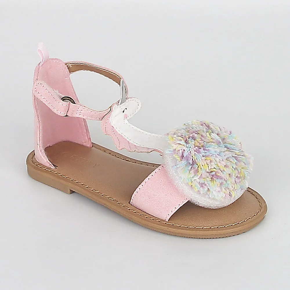 

2020 new stock lovely kids children sandals with ball flat summer shoes for girls