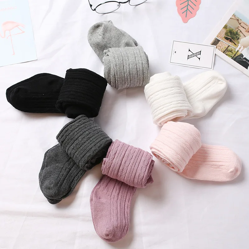 

0-12 Years Cotton knitted girl tights custom logo baby tights cotton pantyhose / tights, Multi colors
