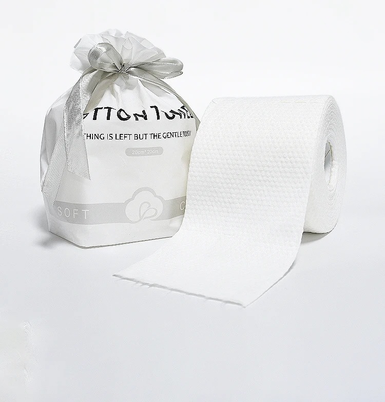 

20*20cm 150g Hypoallergenic Custom Cleaning Disposable Face Towels Roll For Beauty Salon Barber Shop, White